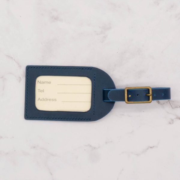 Leather Luggage Tag with ID Window - Image 5