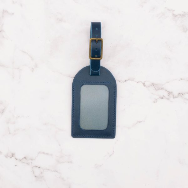 Leather Luggage Tag with ID Window - Image 3