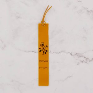 Leather Bookmark - Birth Month Flower