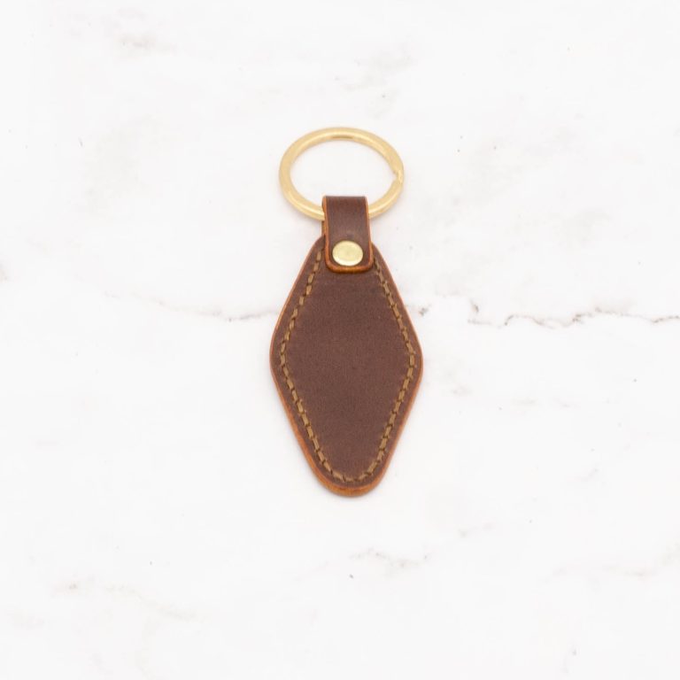 Leather Key Chain - Diamond Shape Key Fob - Image 7