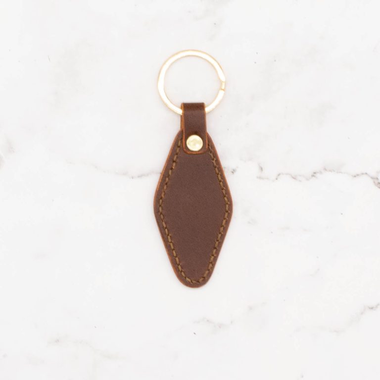 Leather Key Chain - Diamond Shape Key Fob - Image 5