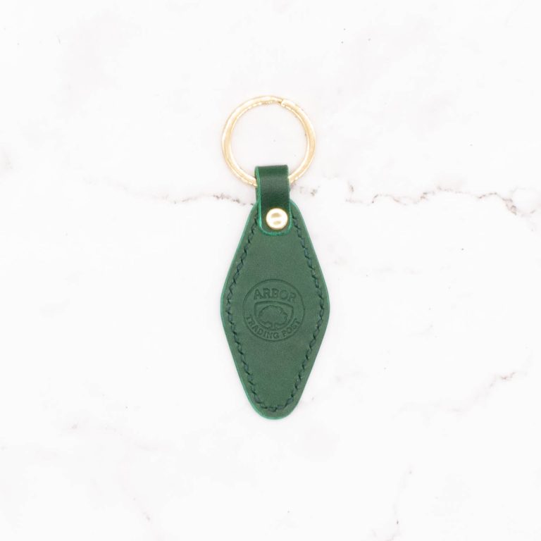 Leather Key Chain - Diamond Shape Key Fob - Image 3