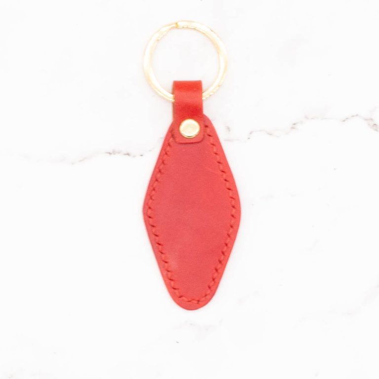 Leather Key Chain - Diamond Shape Key Fob - Image 13