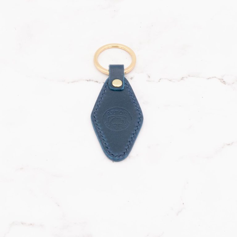 Leather Key Chain - Diamond Shape Key Fob - Image 8