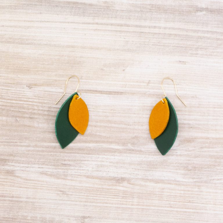 Leather Leaf Earrings - Image 3