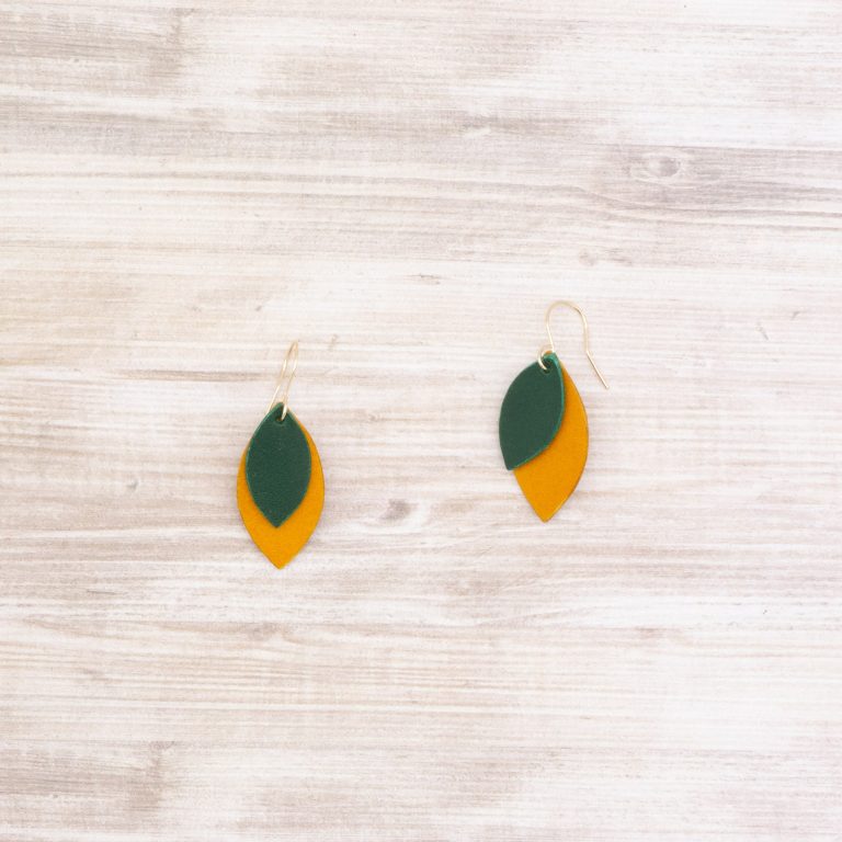 Leather Leaf Earrings - Image 4