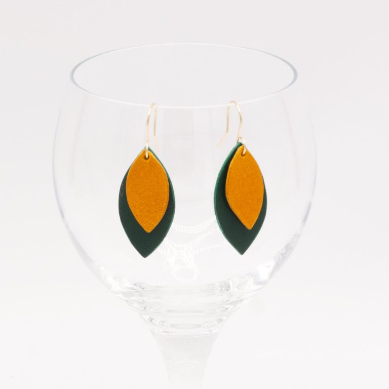 Leather Leaf Earrings - Image 5