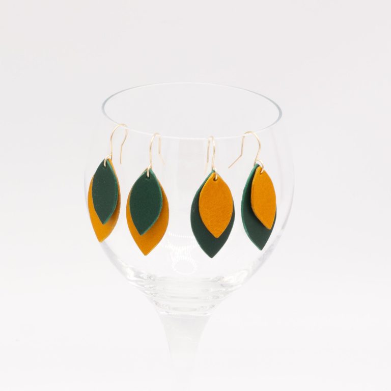 Leather Leaf Earrings - Image 6