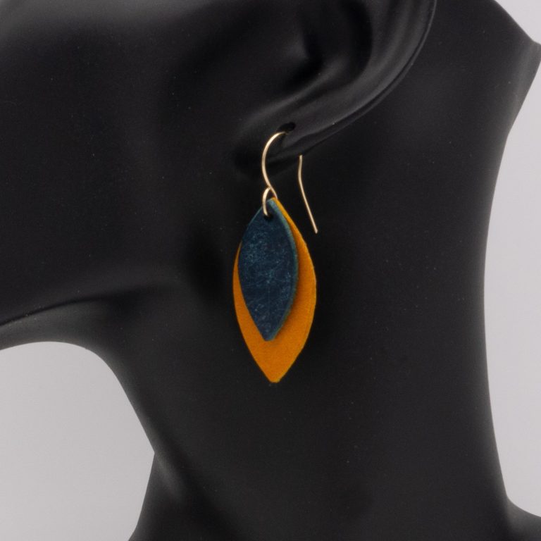 Leather Leaf Earrings - Image 7