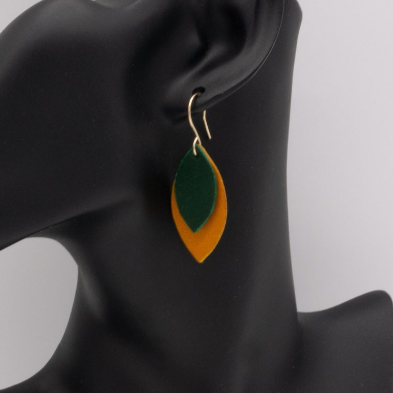 Leather Leaf Earrings - Image 9