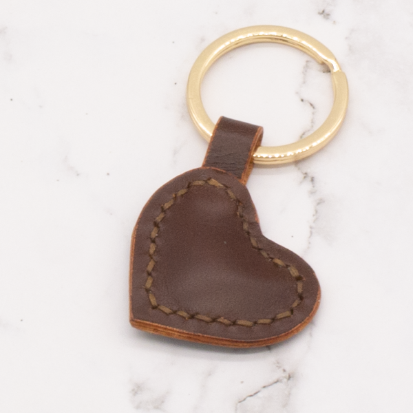 Heart Shaped Leather Key Ring - Image 2