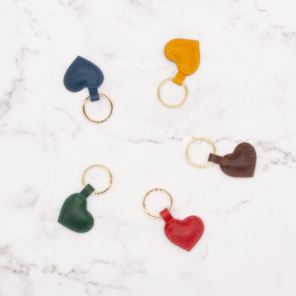 Home 41 Heart Shaped Leather Key Ring