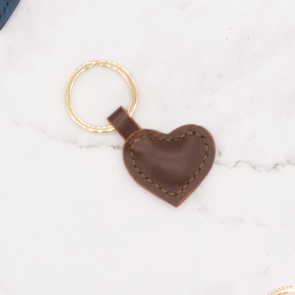 Heart Shaped Leather Key Ring - Image 8