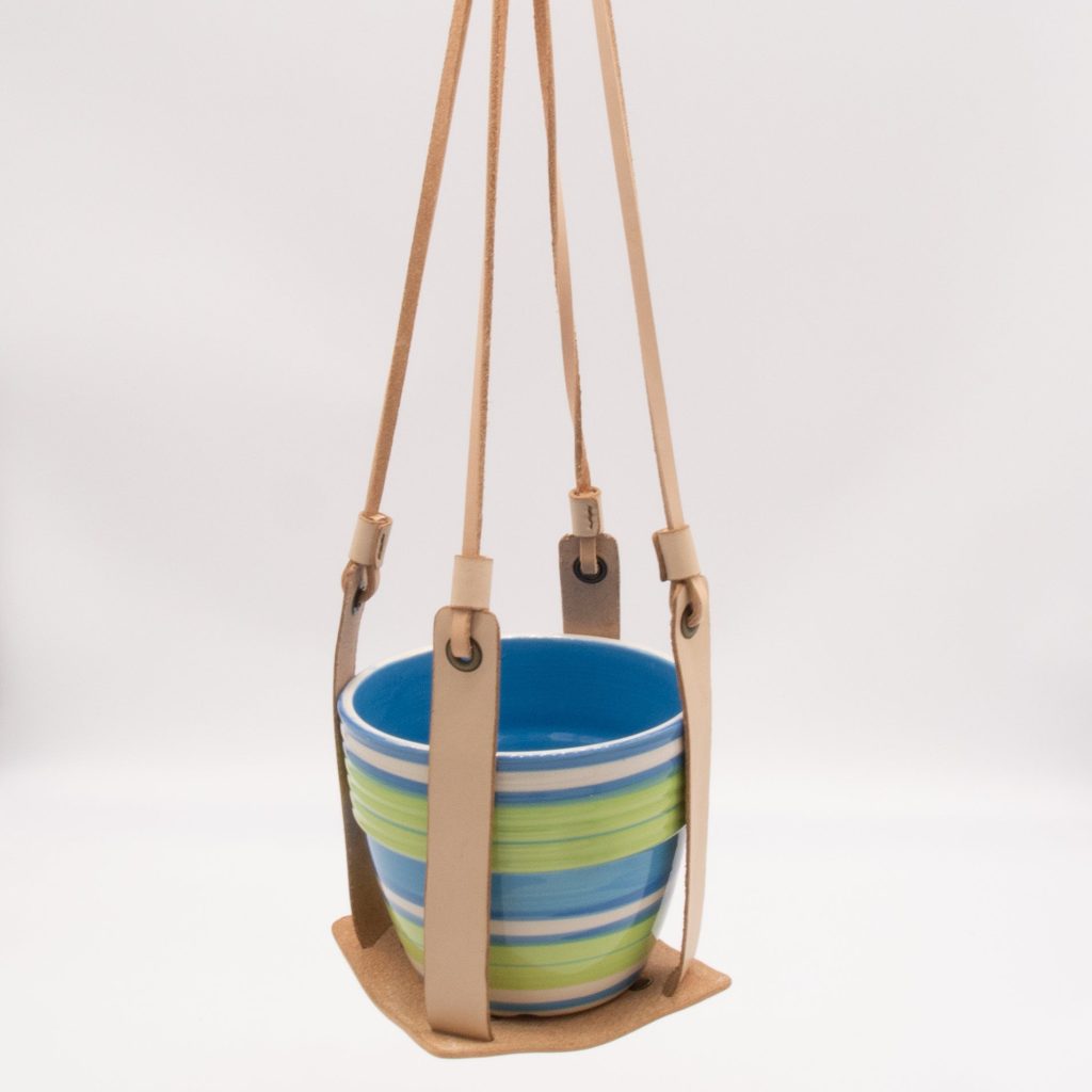 Home 40 Leather Plant Hanger - Natural