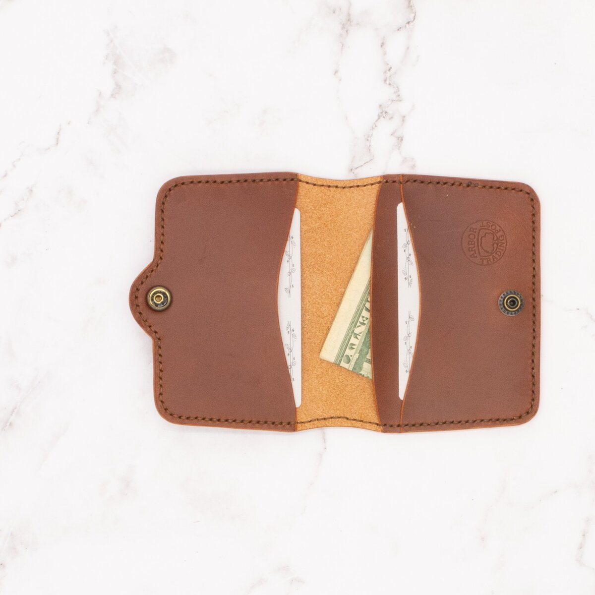 Snap Minimalist Bifold Leather Wallet 6 Snap Minimalist Bifold Leather Wallet - Image 6