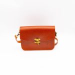 Handcrafted Crossbody Satchel Bag - Chestnut Color