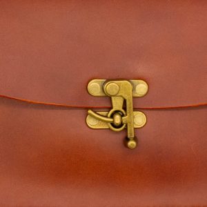 Handcrafted Crossbody Satchel Bag - Chestnut Color - Image 5
