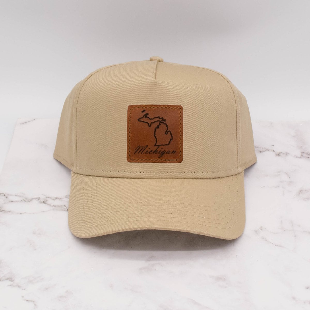 Leather Patch Ball Cap - Michigan 3 Leather Patch Ball Cap - Michigan - Image 3