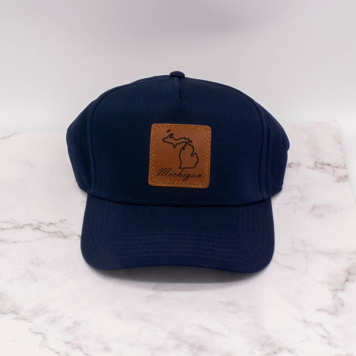 Leather Patch Ball Cap - Michigan 4 Leather Patch Ball Cap - Michigan - Image 4