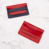 Colorblock Slim Flap Card Holder - Red & Blue - Image 5