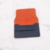 Colorblock Slim Flap Card Holder - Red & Blue - Image 3