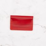 Leather Flap Card Holder in Red