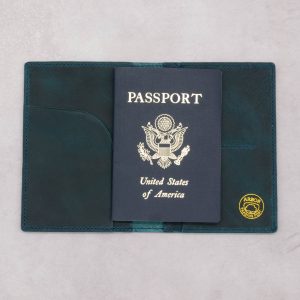 Leather Passport Cover - Sapphire