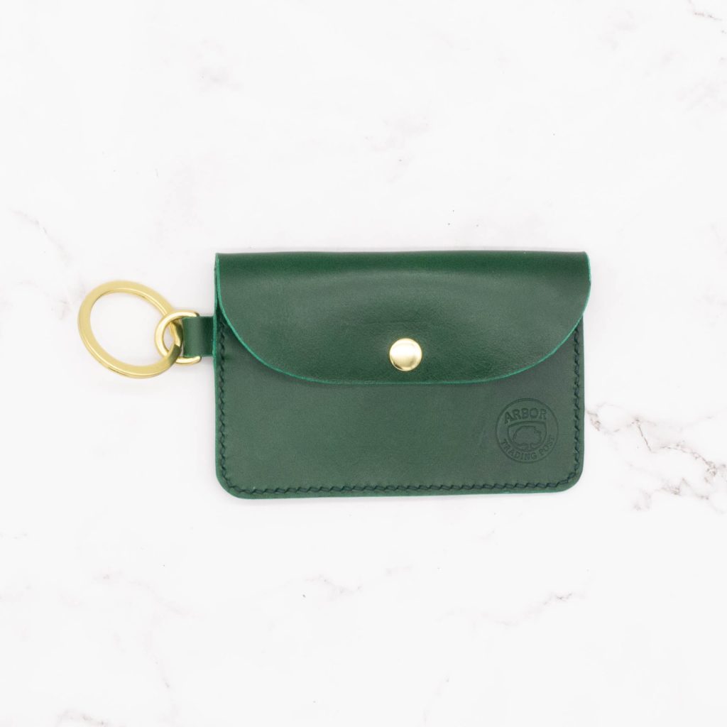 Leather Keyring Snap Minimalist Wallet