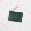 Short Leather Wallet with Top Zipper and Key Ring - Image 4