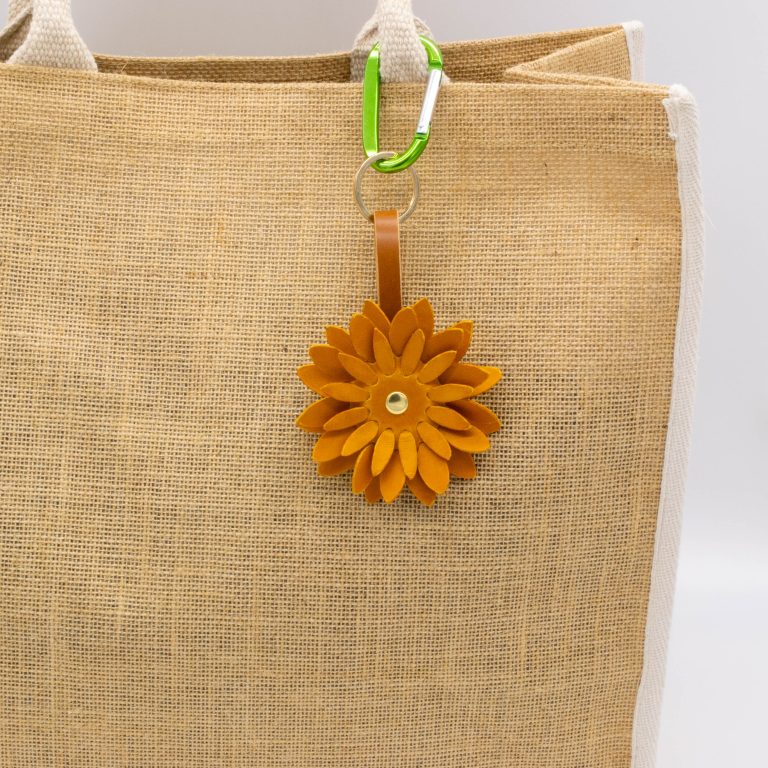 Sunflower Bag Charm with Key Ring - Image 3