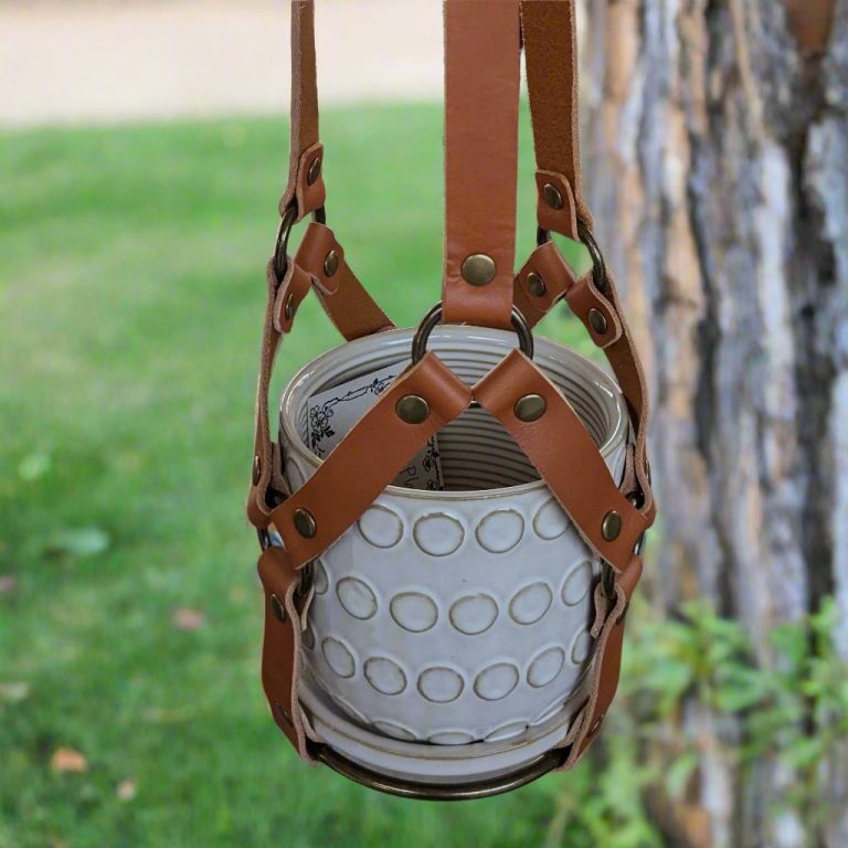 Leather Plant Hanger - Tan - Image 5