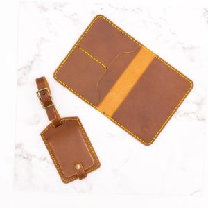 Arbor Trading Post Luggage Tag Handcrafted Leather Luggage Tag