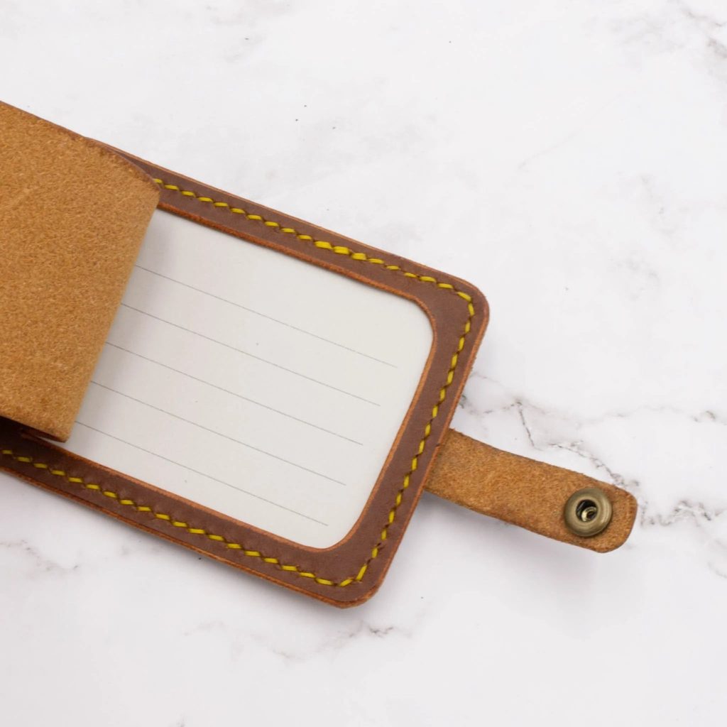 Father's Day Leather Gift Guide: Gifts He'll Actually Use Every Day 40 Arbor Trading Post Luggage Tag Handcrafted Leather Luggage Tag (Choose from 6 colors)