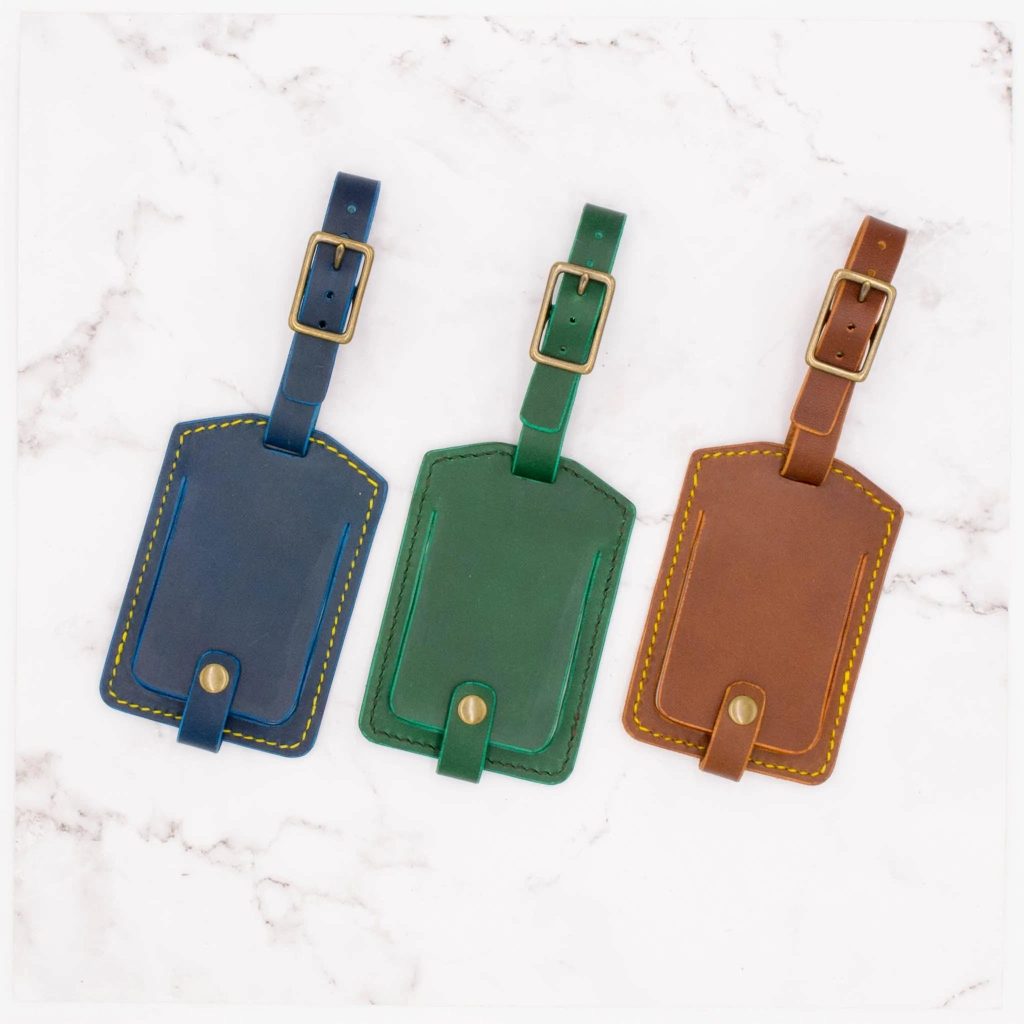Arbor Trading Post Luggage Tag Handcrafted Leather Luggage Tag (Choose from 6 colors)