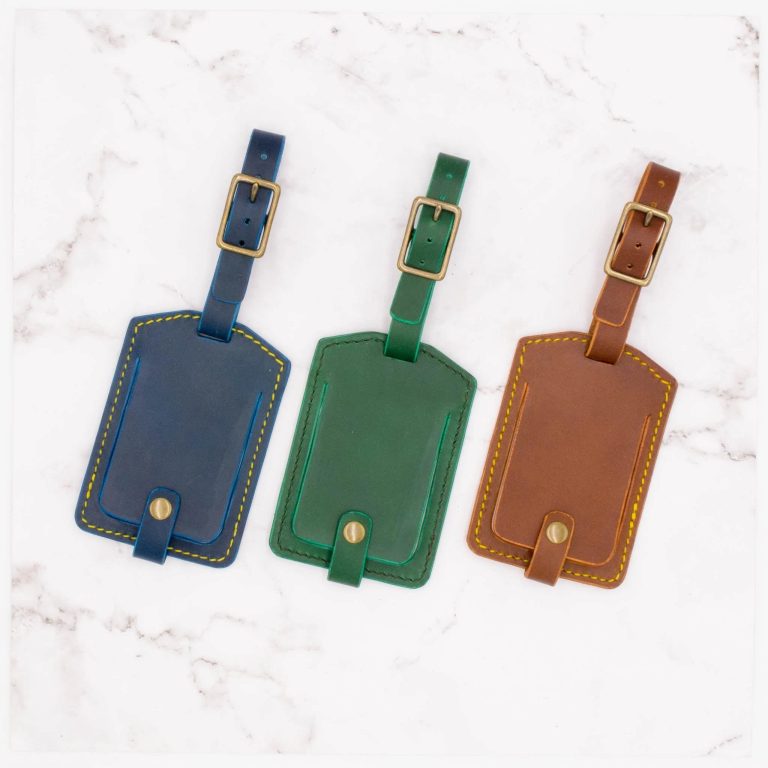 Arbor Trading Post Luggage Tag Handcrafted Leather Luggage Tag (Choose from 6 colors)