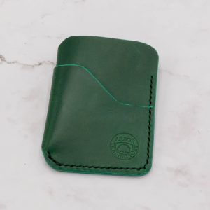 Arbor Trading Post Wallet Forest Green / No Key Ring Handcrafted Leather Minimalist Wallet, 3 Pocket