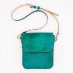 Handcrafted Leather Small Crossbody Messenger Bag - Green