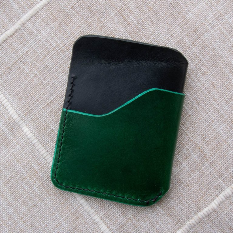 Cheekoo's Handcrafted Leather Minimalist Wallet, 3 Pocket - Two Tone