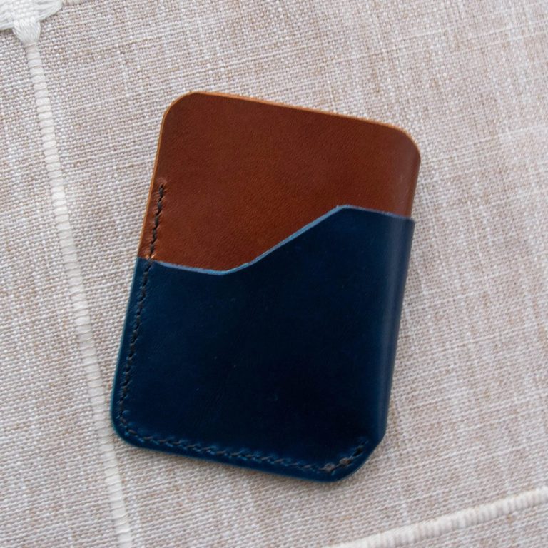 Cheekoo's Handcrafted Leather Minimalist Wallet, 3 Pocket - Two Tone