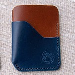 Handcrafted Leather Minimalist Wallet Two-Tone Colors - Three Pocket
