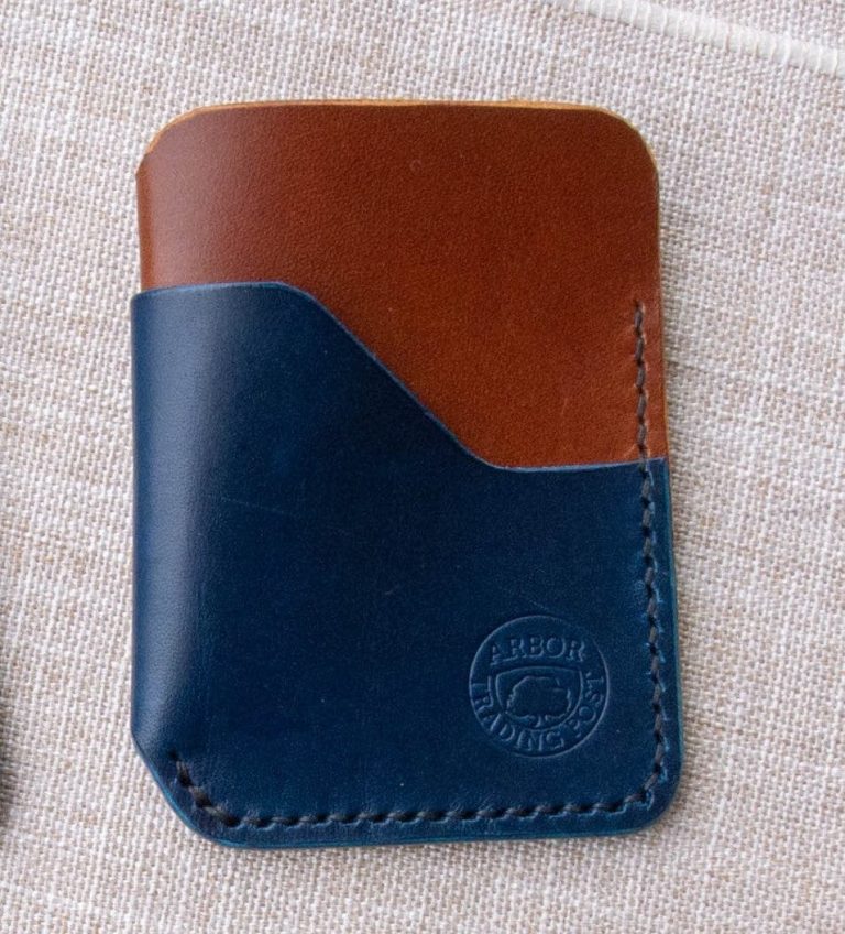 Cheekoo's Handcrafted Leather Minimalist Wallet, 3 Pocket - Two Tone