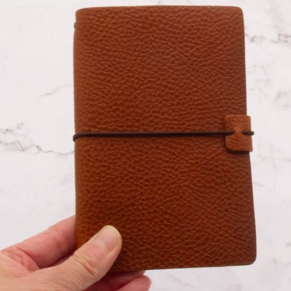 Pocket-Size Leather Traveler Notebook Cover – Fits 3.5" x 5.5" Midori-Style Inserts - Image 9