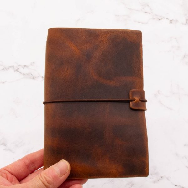 Pocket-Size Leather Traveler Notebook Cover – Fits 3.5" x 5.5" Midori-Style Inserts - Image 4