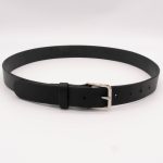 Classic Leather Belt - 1.25" Wide, Black Leather with Silver Tone Buckle
