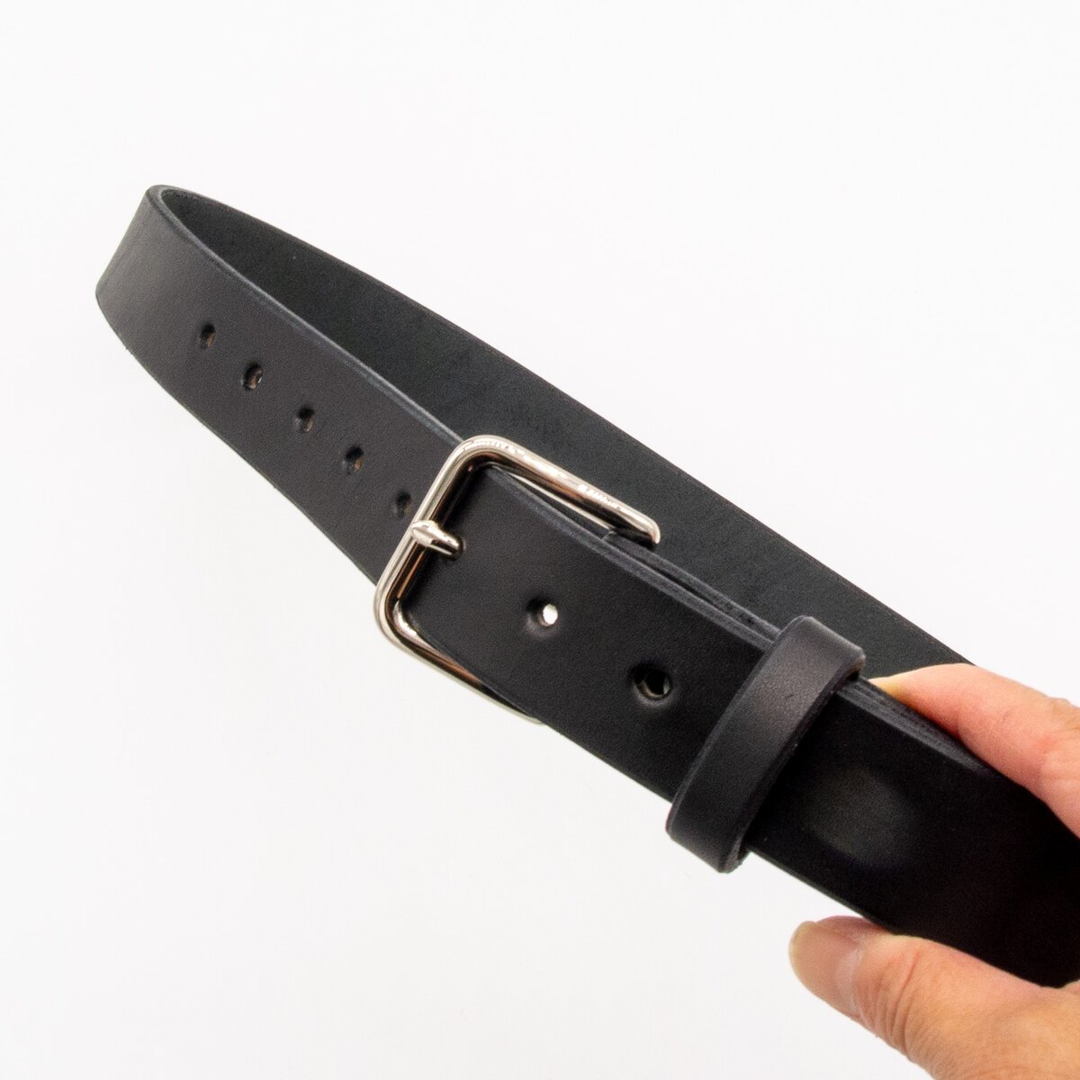 Classic Leather Belt - 1.25" Wide, Black Leather with Silver Tone Buckle 10 Classic Leather Belt - 1.25" Wide, Black Leather with Silver Tone Buckle - Image 10