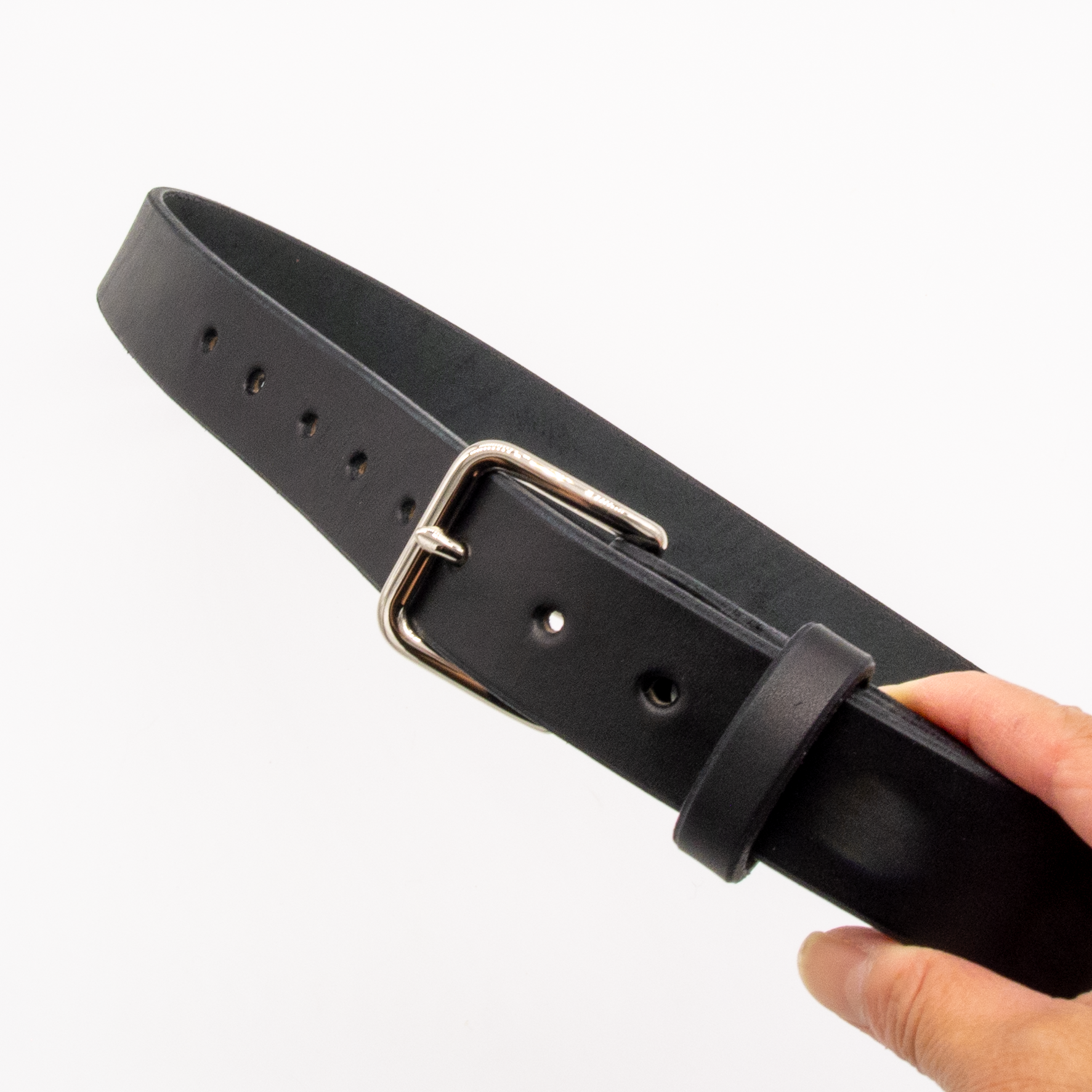 Classic Leather Belt - 1.25" Wide, Black Leather with Silver Tone Buckle 10 Classic Leather Belt - 1.25" Wide, Black Leather with Silver Tone Buckle - Image 10