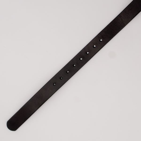Classic Leather Belt - 1.25" Wide, Black Leather with Silver Tone Buckle and Keeper - Image 6