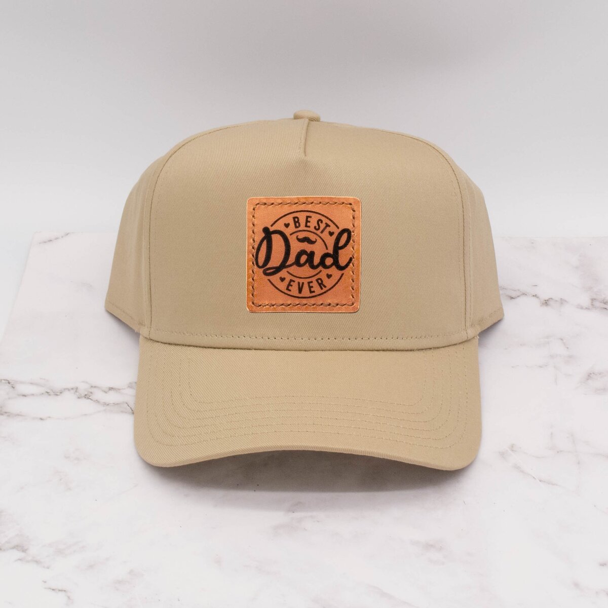 Leather Patch Ball Cap - Best Dad Ever 4 Leather Patch Ball Cap - Best Dad Ever - Image 4