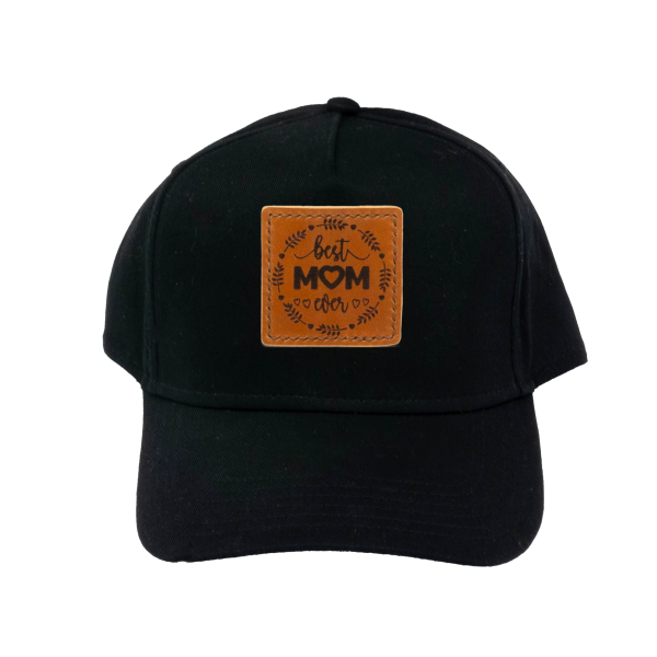 Leather Patch Ball Cap - Best Mom Ever - Image 3