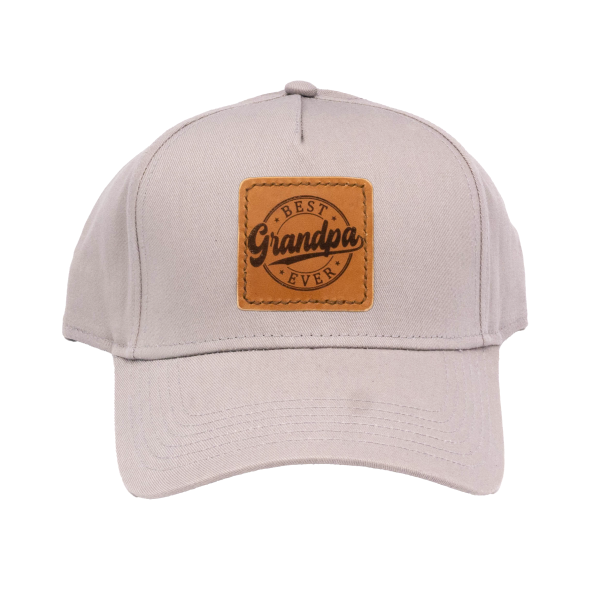 Leather Patch Ball Cap - Best Grandpa Ever - Image 4